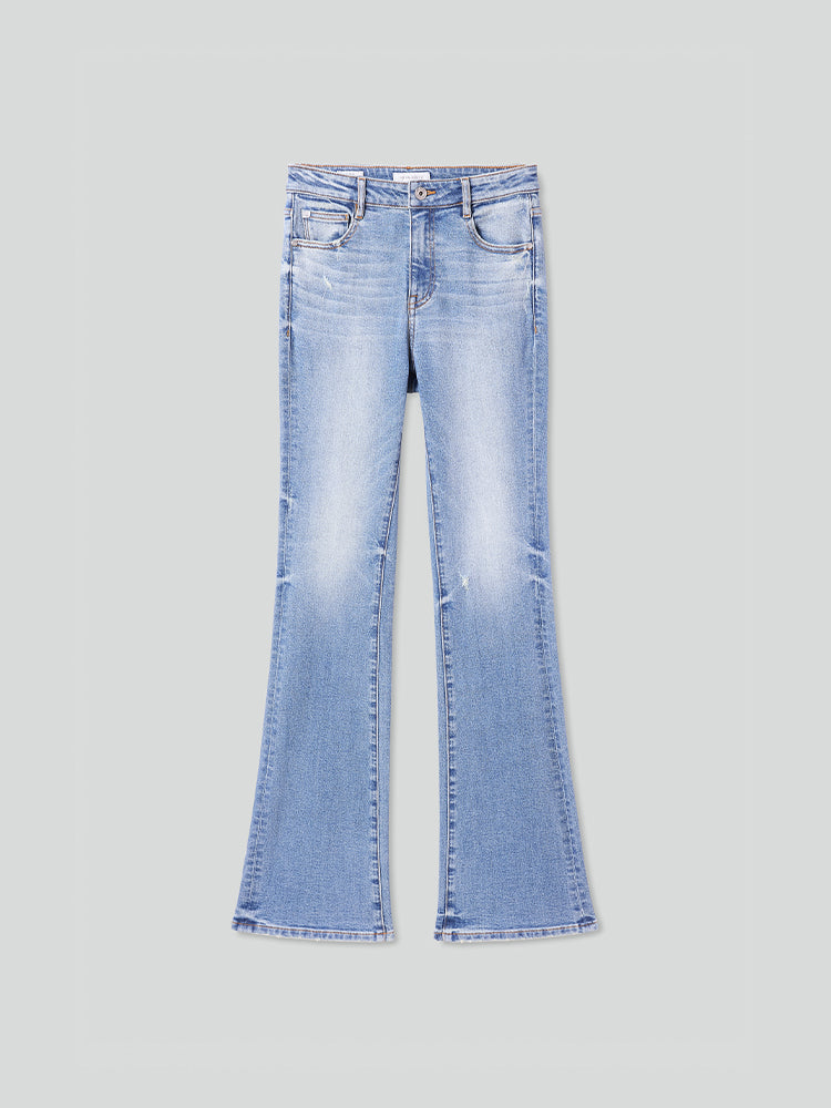 retro washed flared jeans