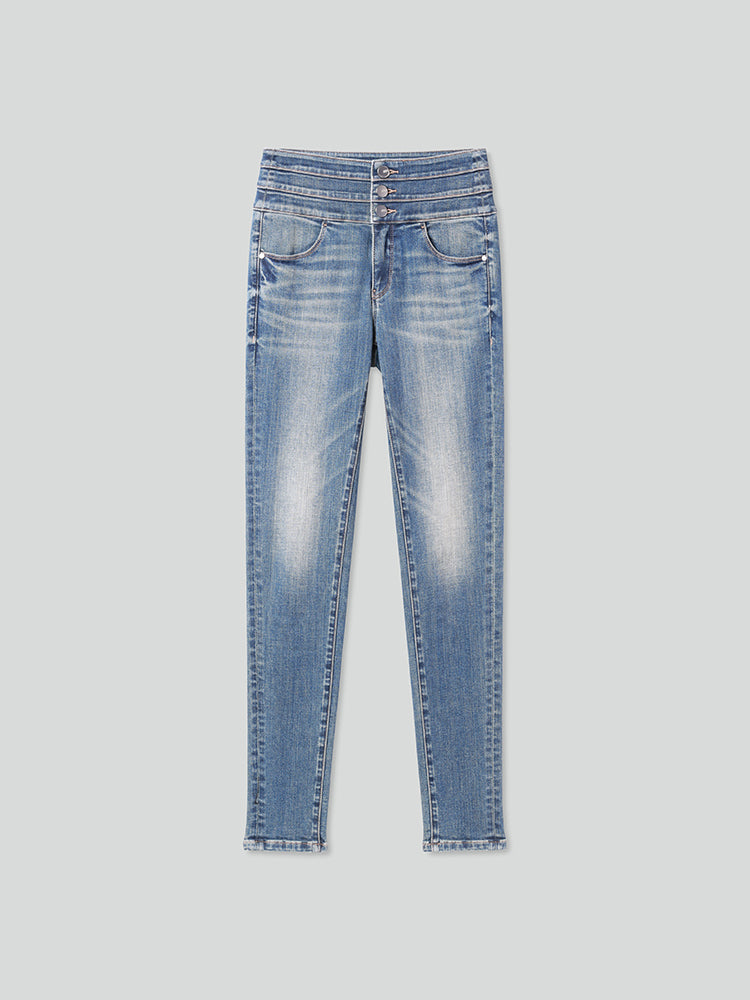 high waisted slim fit jeans
