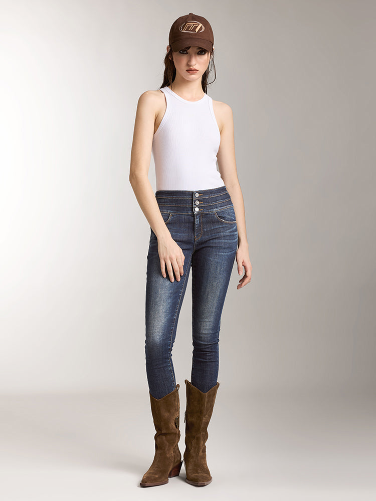 high waisted slim jeans