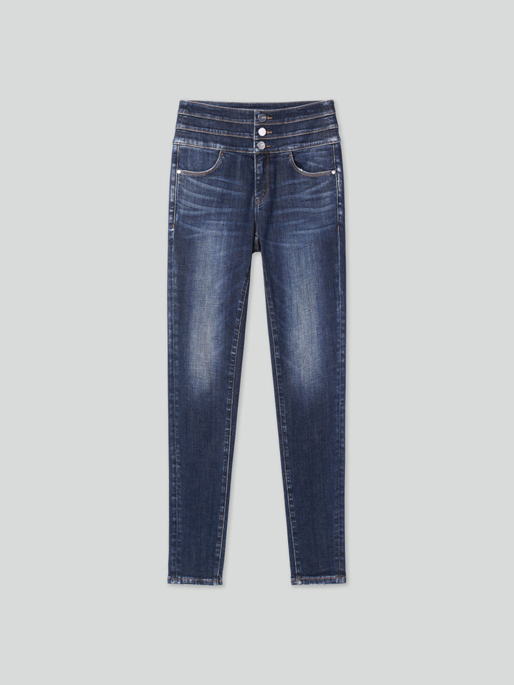 high waisted slim jeans