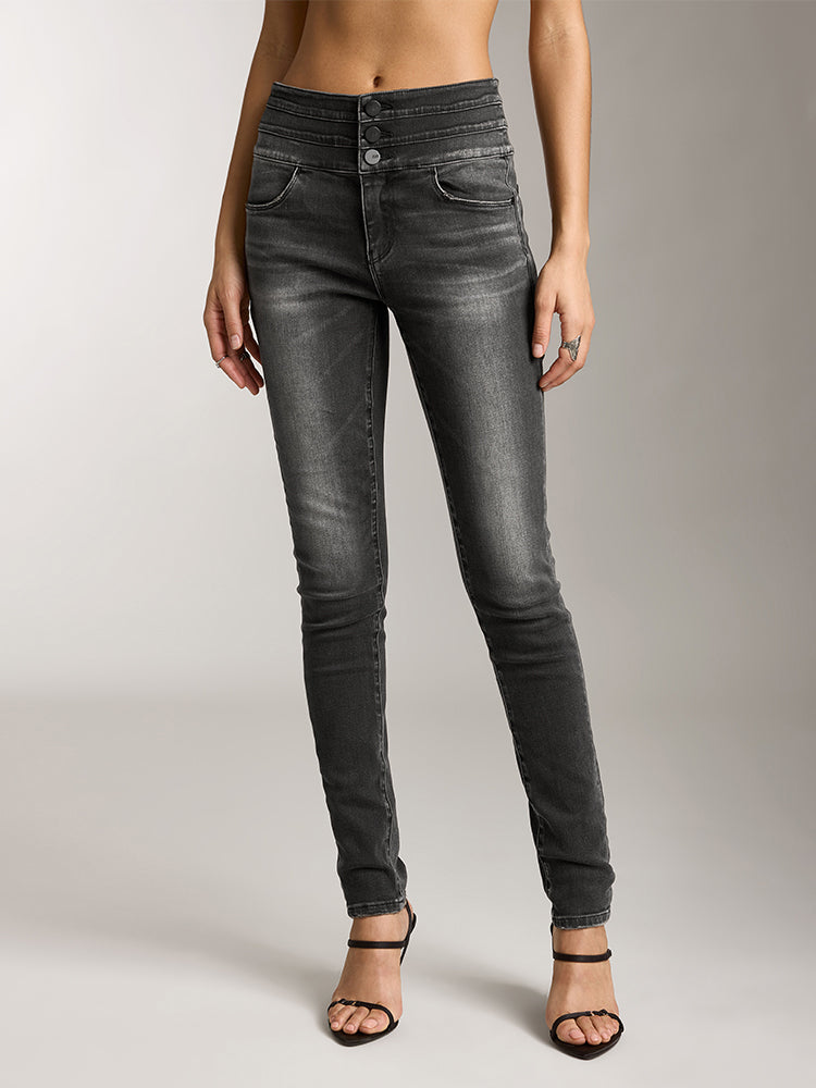 high waisted slim fit jeans