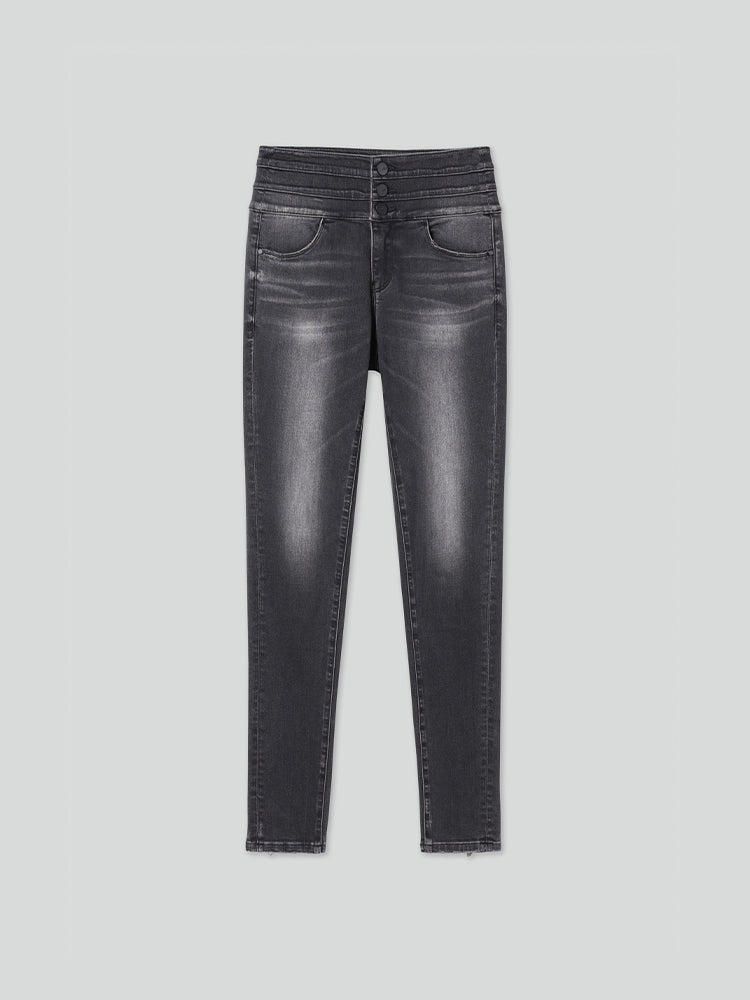 high waisted slim fit jeans