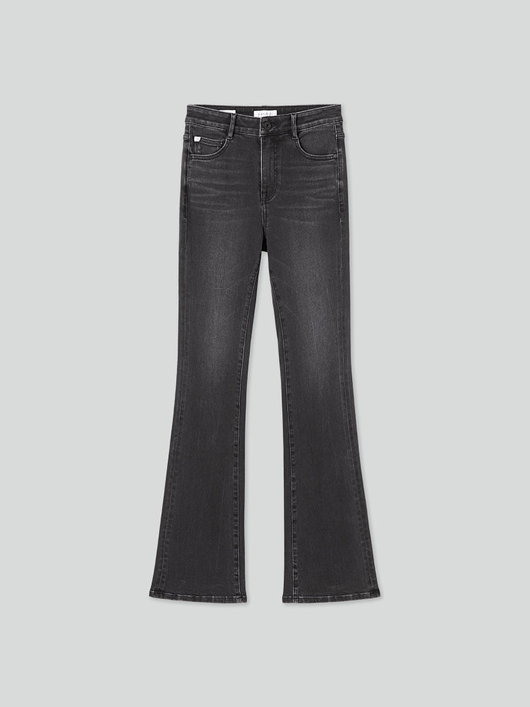 schwarze und graue gewaschene schlagjeans