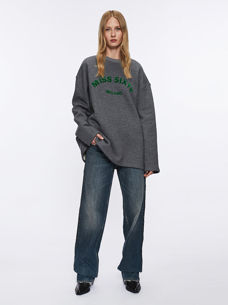 straight-leg-jeans mit kette