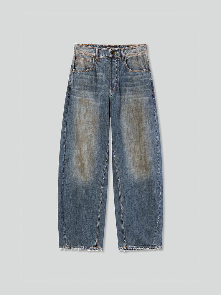 hüftjeans mit weitem bein