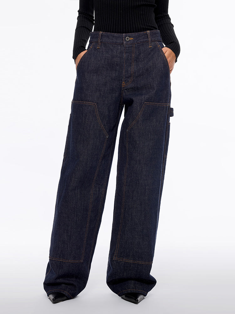 utility wide-leg jeans
