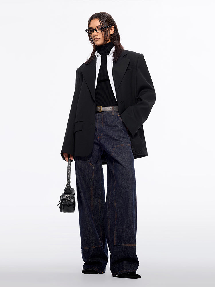 utility wide-leg jeans