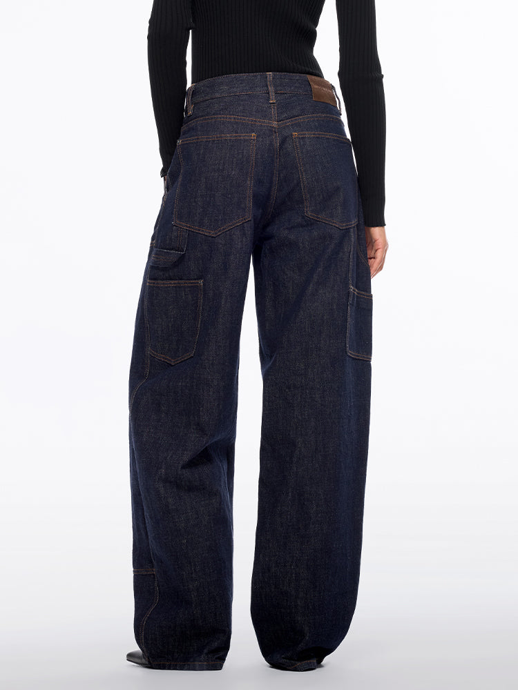 utility wide-leg jeans
