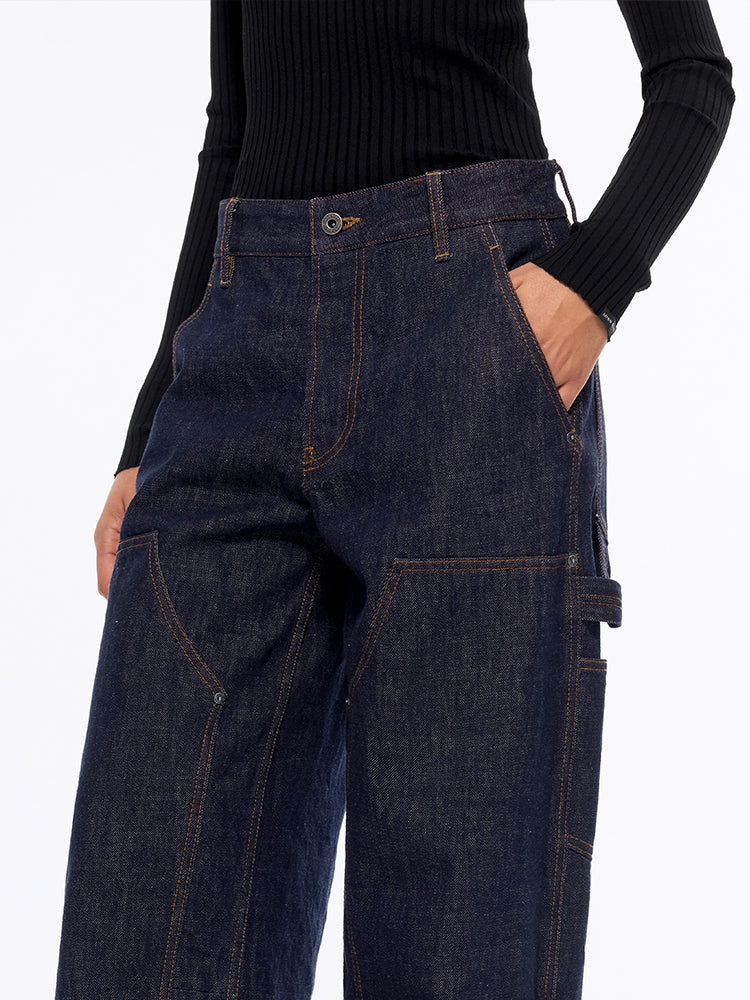 utility wide-leg jeans