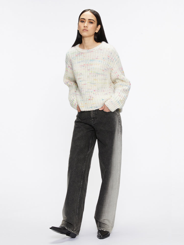 jeans mit farbverlauf und geradem bein