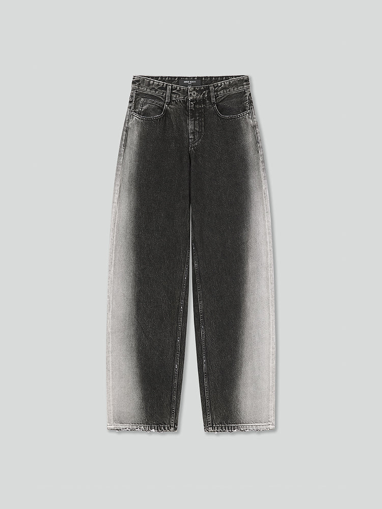 jeans mit farbverlauf und geradem bein