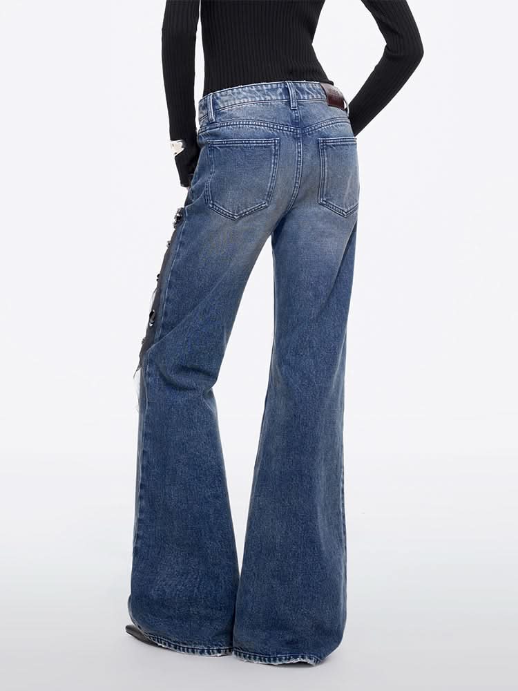 perlenbesetzte schlagjeans