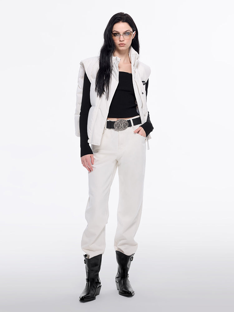 weiße low-rise-jeans aus kaschmirmischung