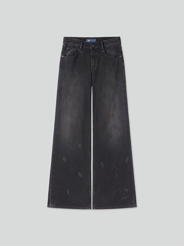 low-rise wasteland jeans in schwarz