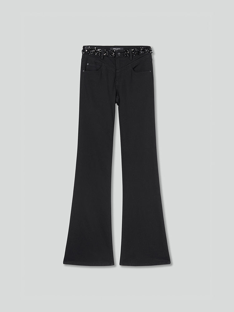 perlenbesetzte schlagjeans