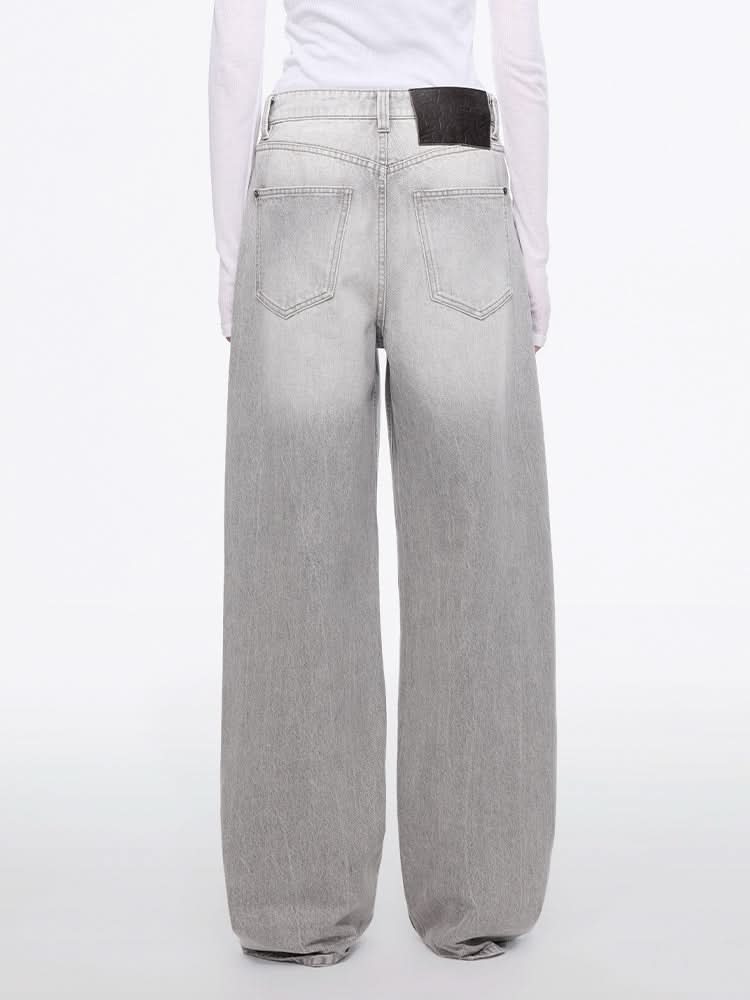 high waisted wide-leg jeans