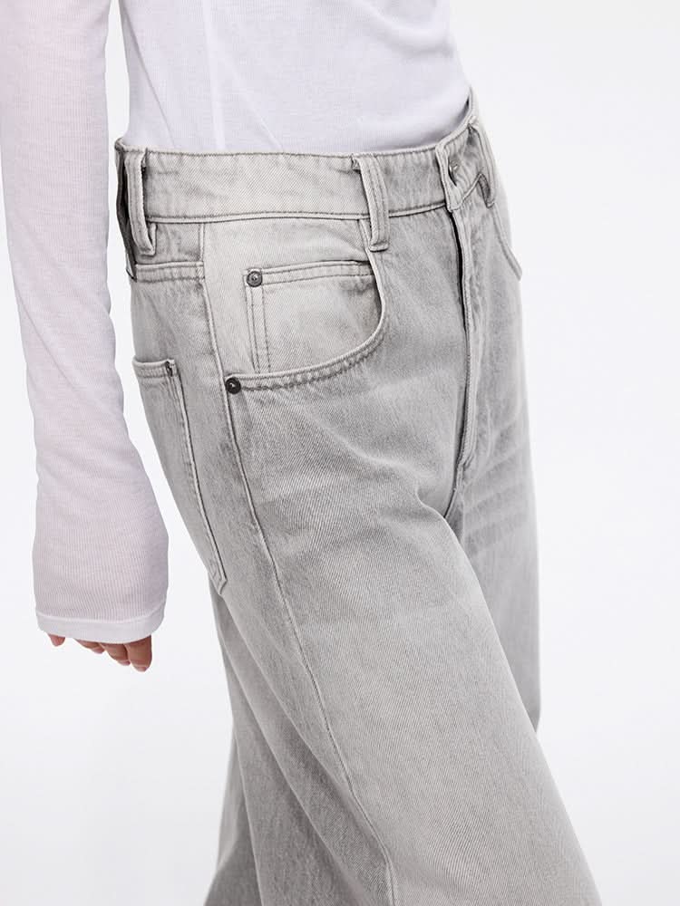 high waisted wide-leg jeans