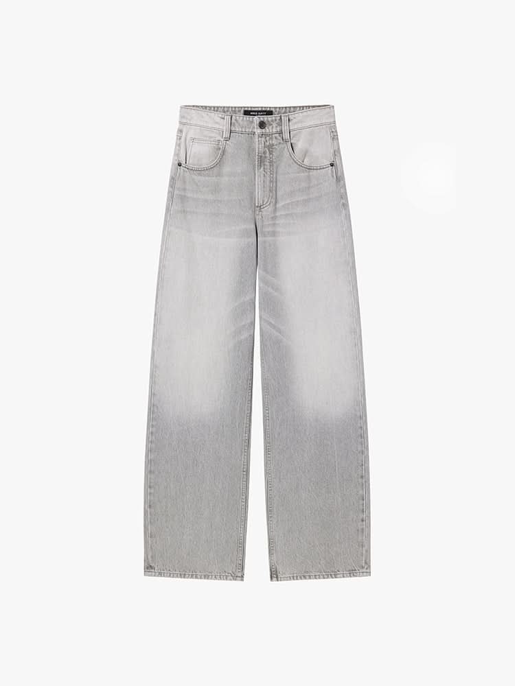 high waisted wide-leg jeans