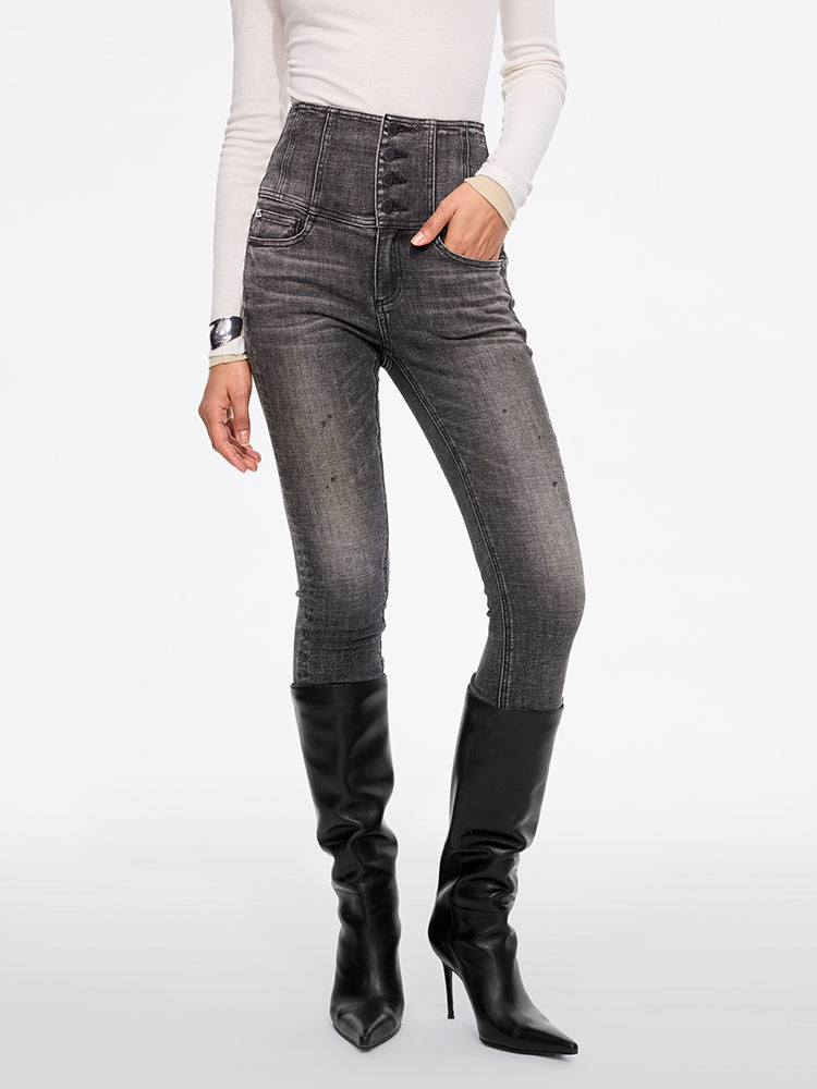hochtaillierte slim-fit-jeans – glenda