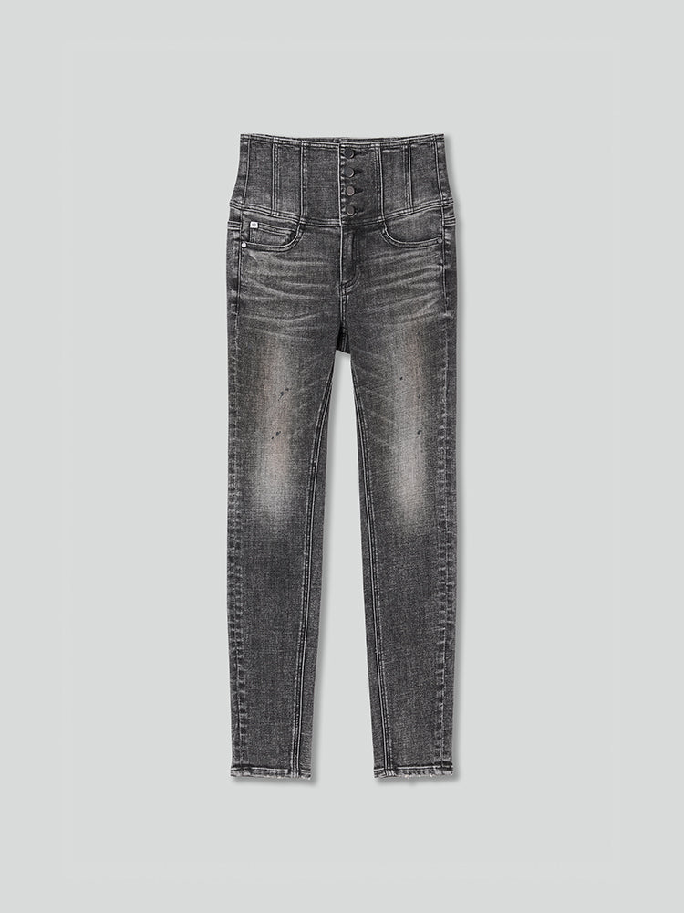 hochtaillierte slim-fit-jeans – glenda