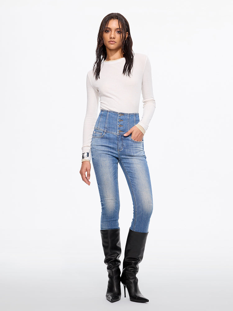 hochtaillierte slim-fit-jeans – glenda