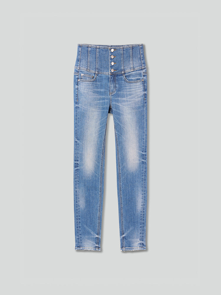hochtaillierte slim-fit-jeans – glenda