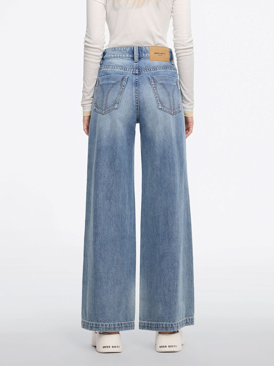 vintage mid-rise flared jeans-flm