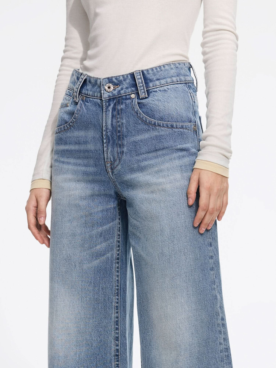 vintage mid-rise flared jeans-flm