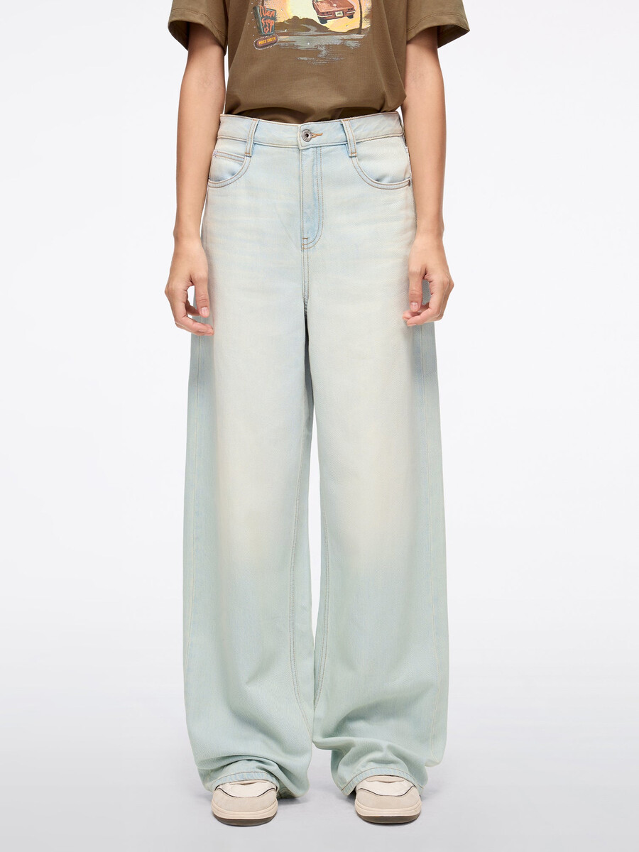 lässige jeans mit weitem bein