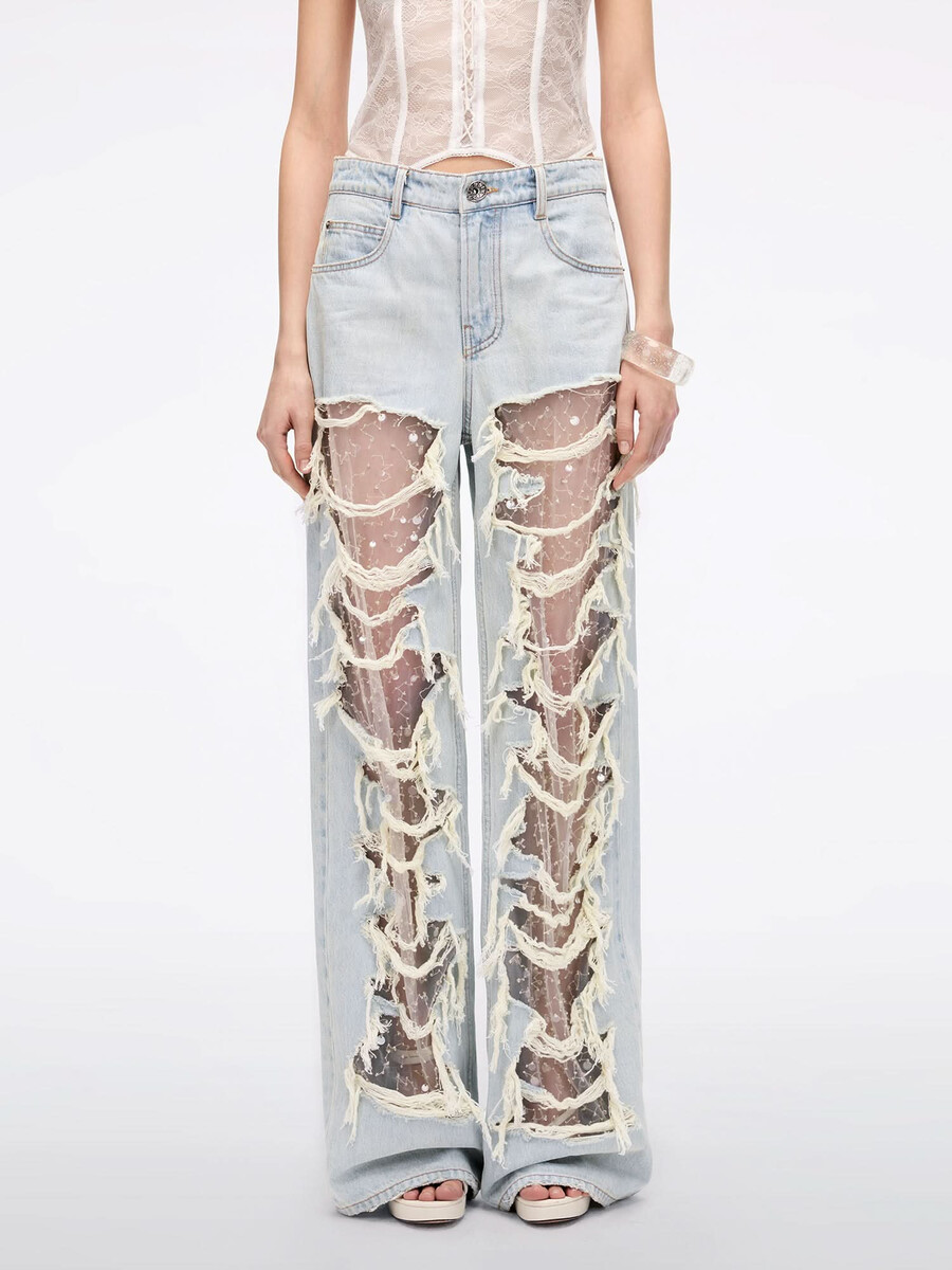used-look-jeans mit geradem bein