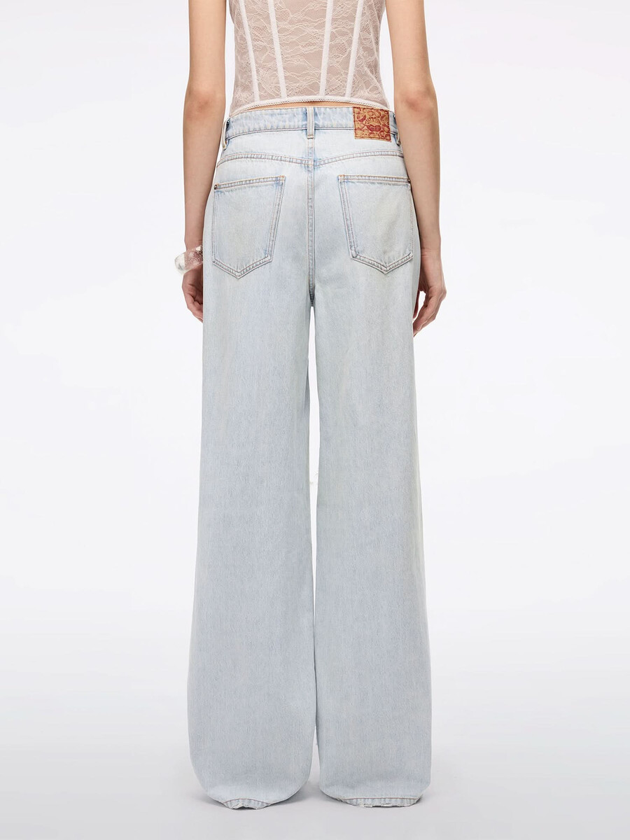 used-look-jeans mit geradem bein
