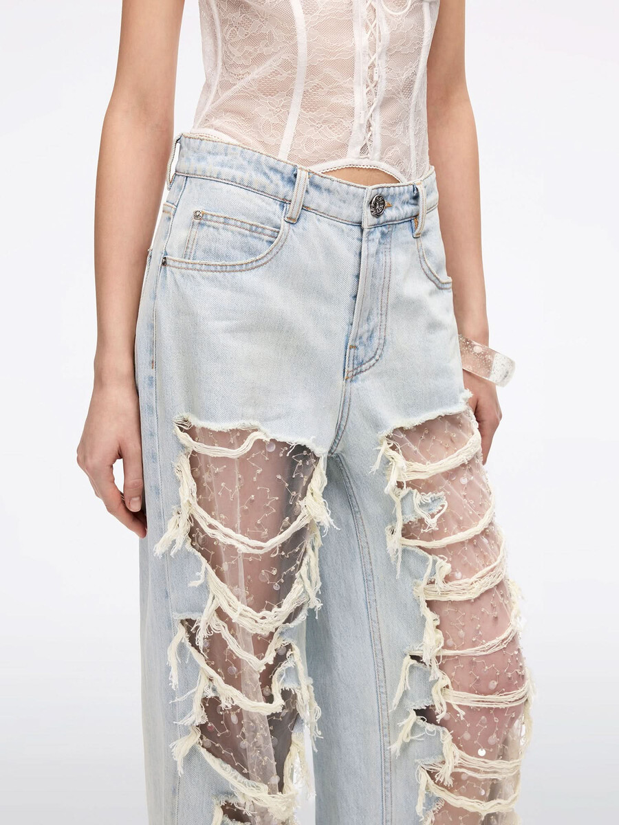 used-look-jeans mit geradem bein