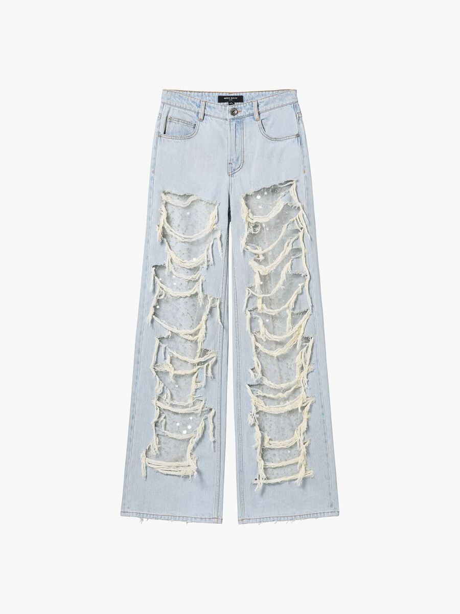 used-look-jeans mit geradem bein