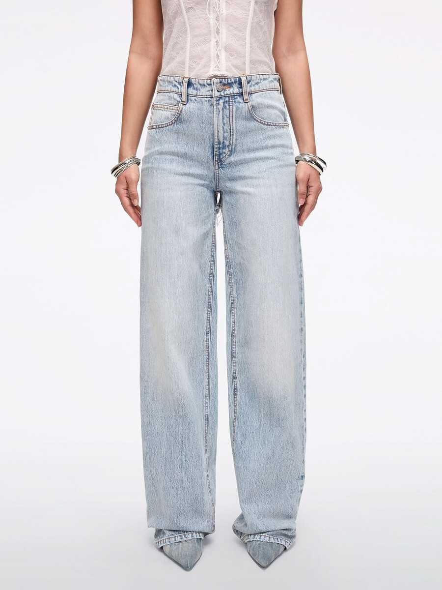 zerrissene jeans mit geradem bein