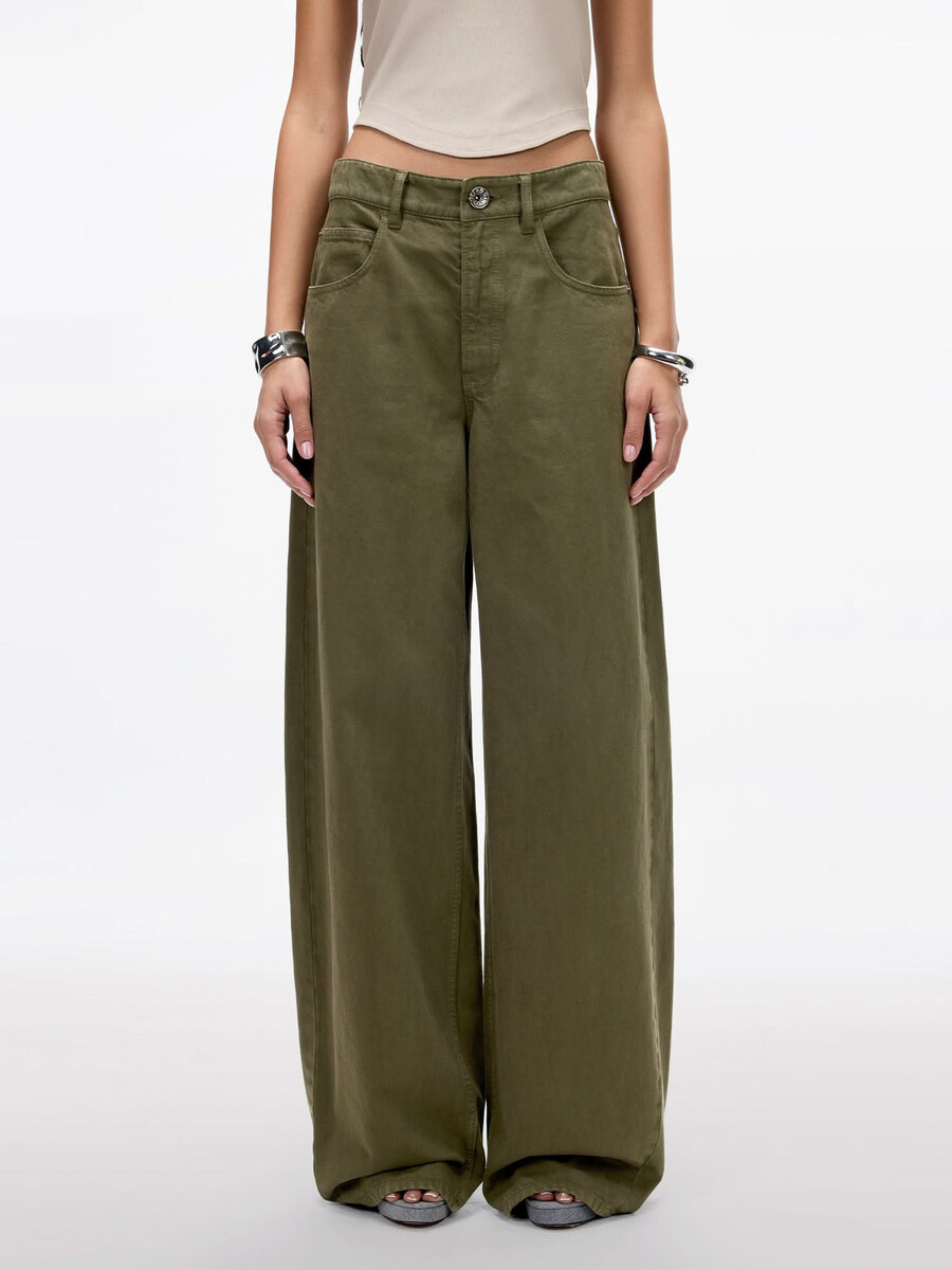 kastenförmige jeans mit mittelhohem bund