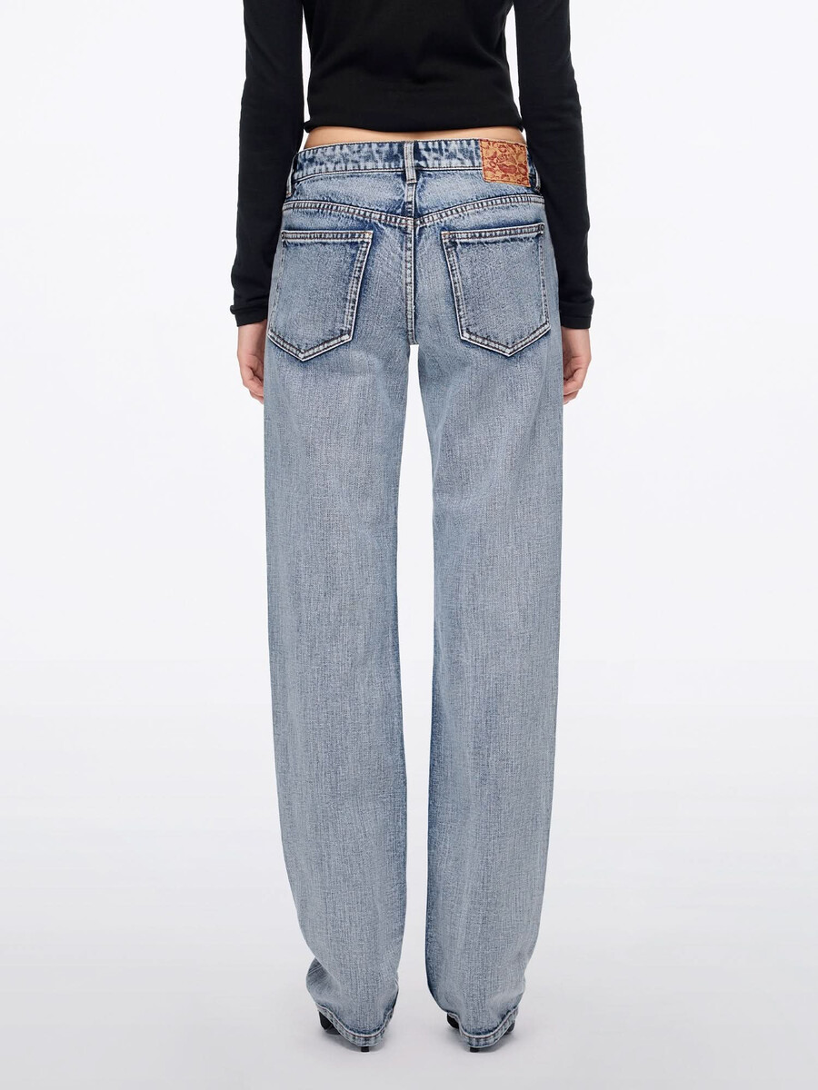 bedruckte jeans mit geradem bein