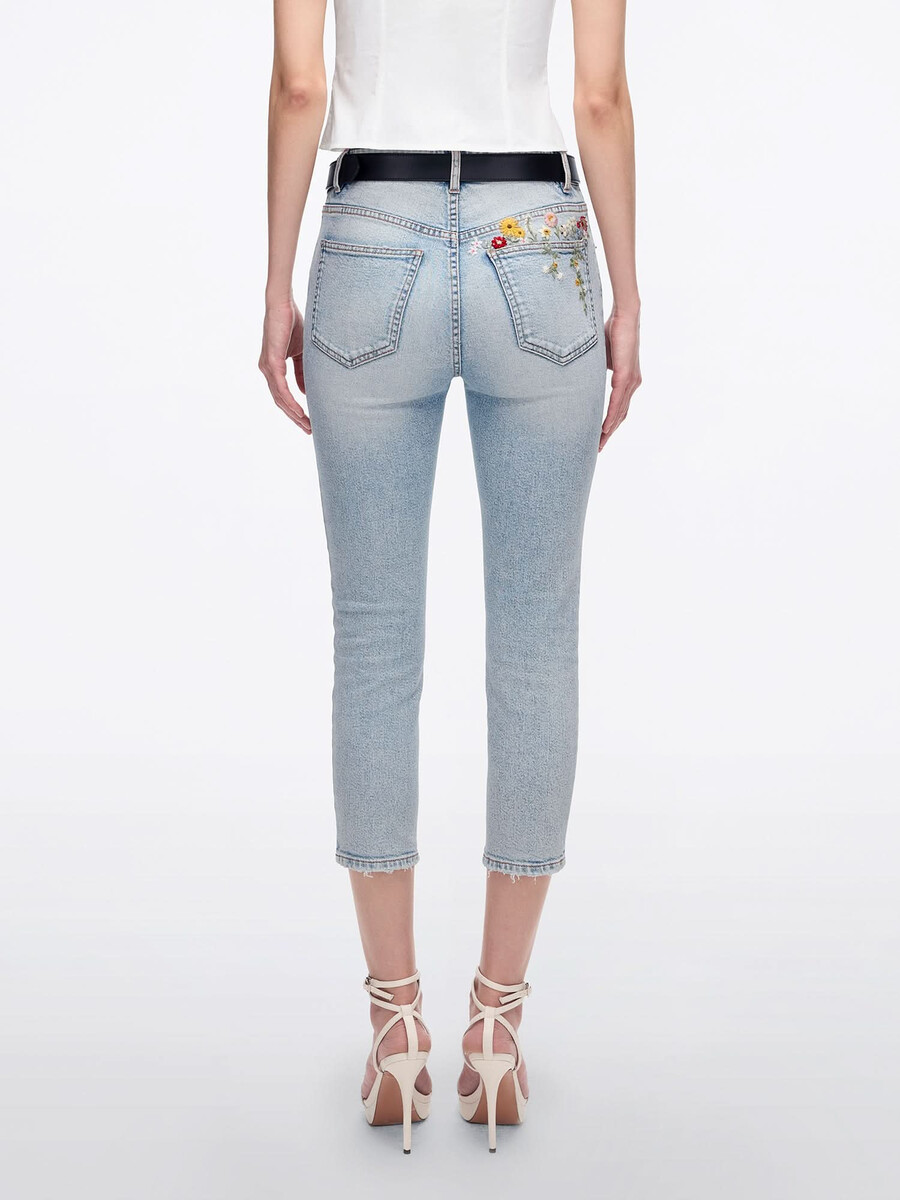 bestickte skinny jeans