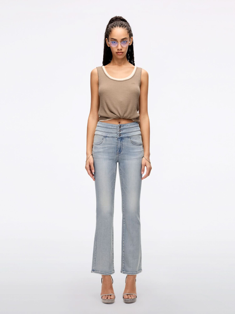 high waisted flare jeans - blue attack