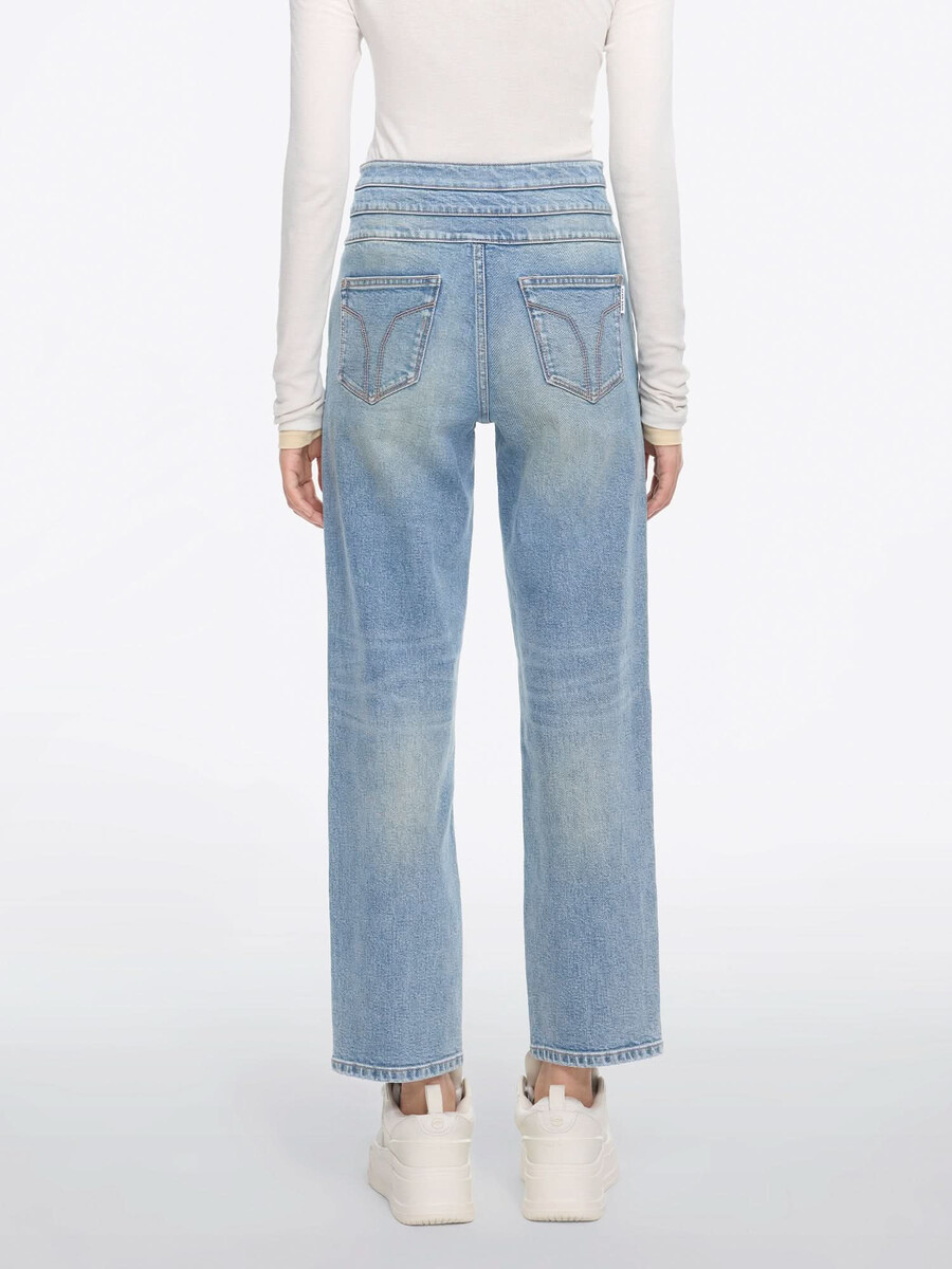 high waisted straight-leg jeans - blue attack