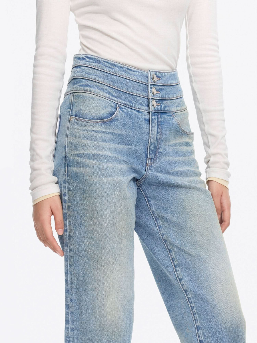 high waisted straight-leg jeans - blue attack