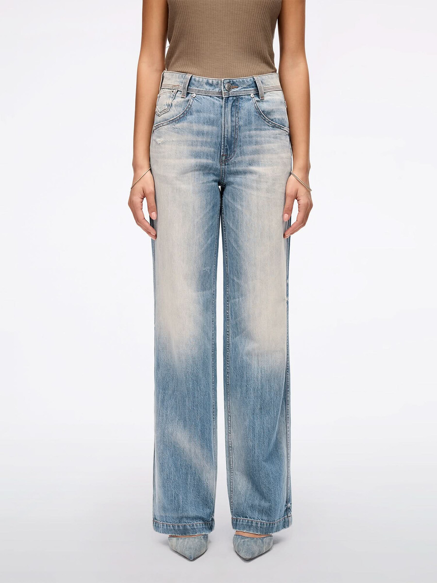 jeans mit used-look und gerader passform