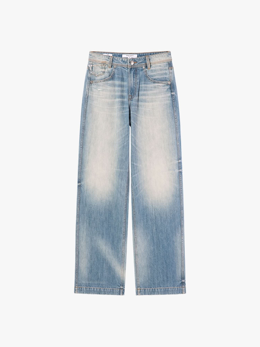 jeans mit used-look und gerader passform