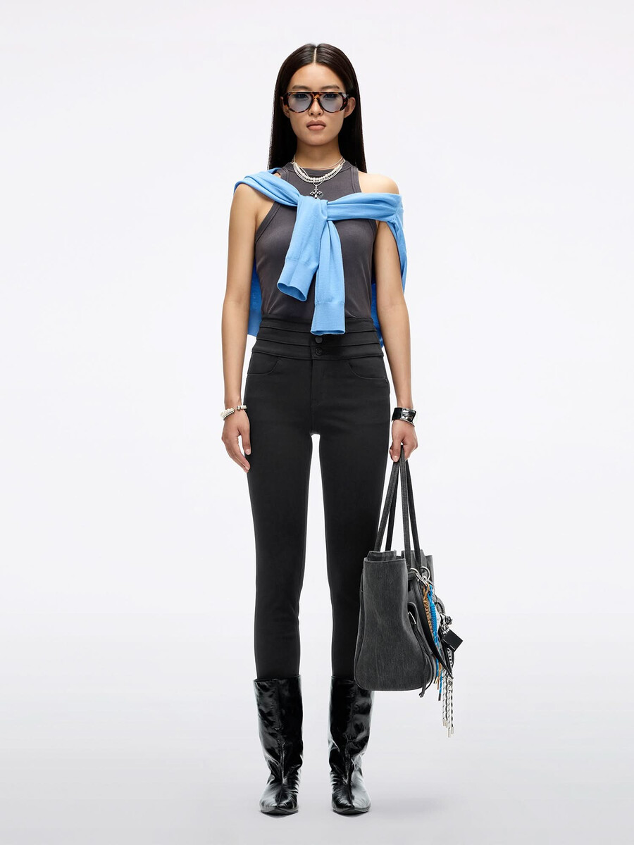 high waisted slim-fit jeans - blue attack