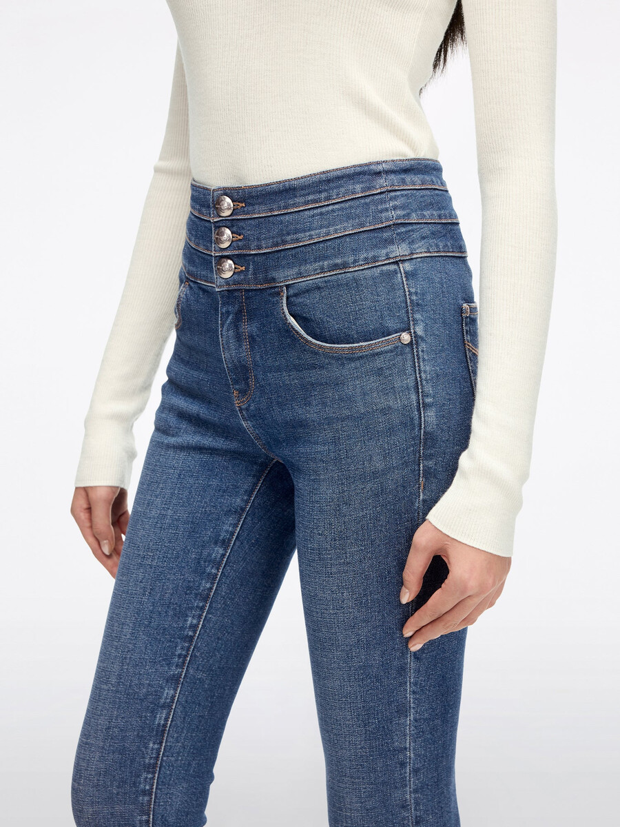 high waisted skinny jeans - blue attack