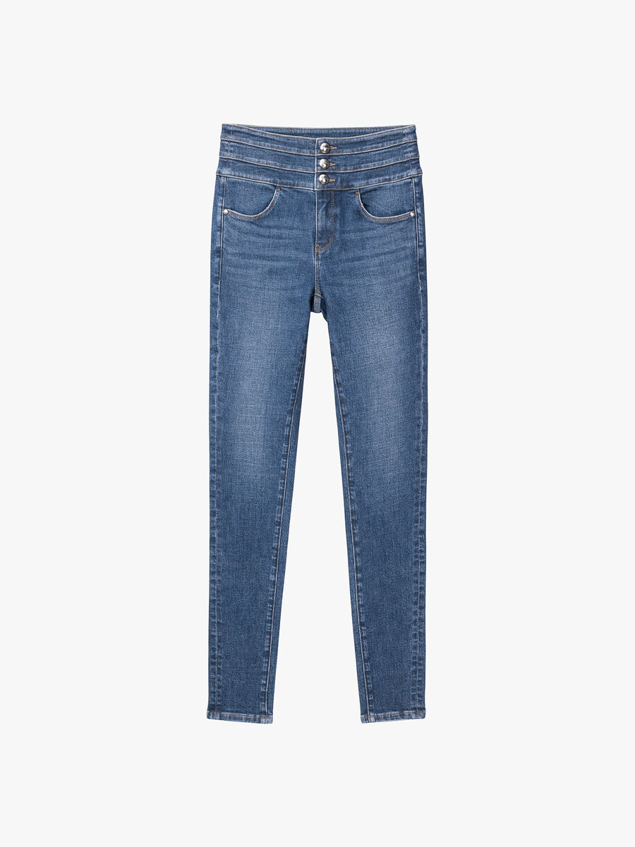 high waisted skinny jeans - blue attack