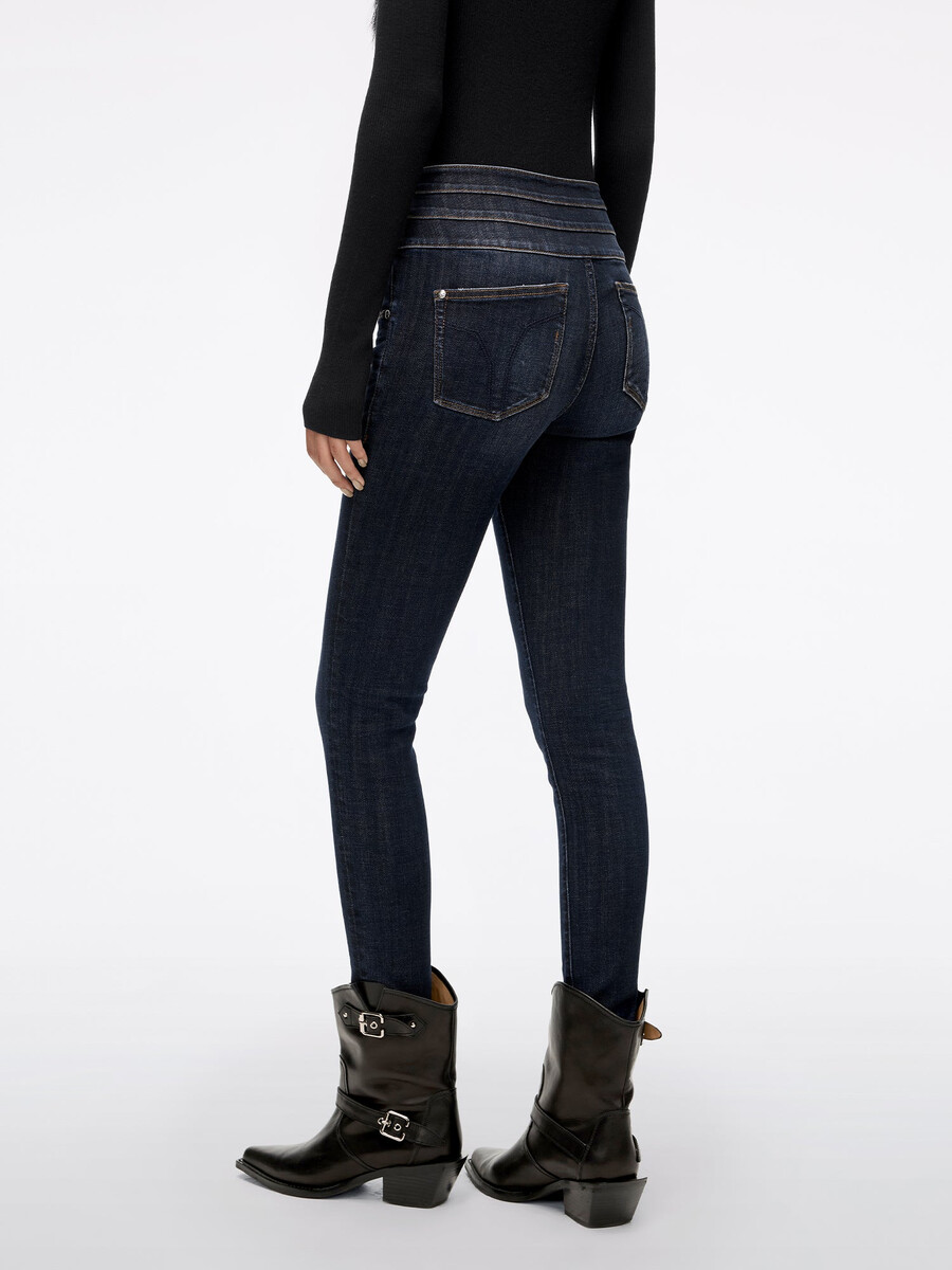 high waisted skinny jeans - blue attack