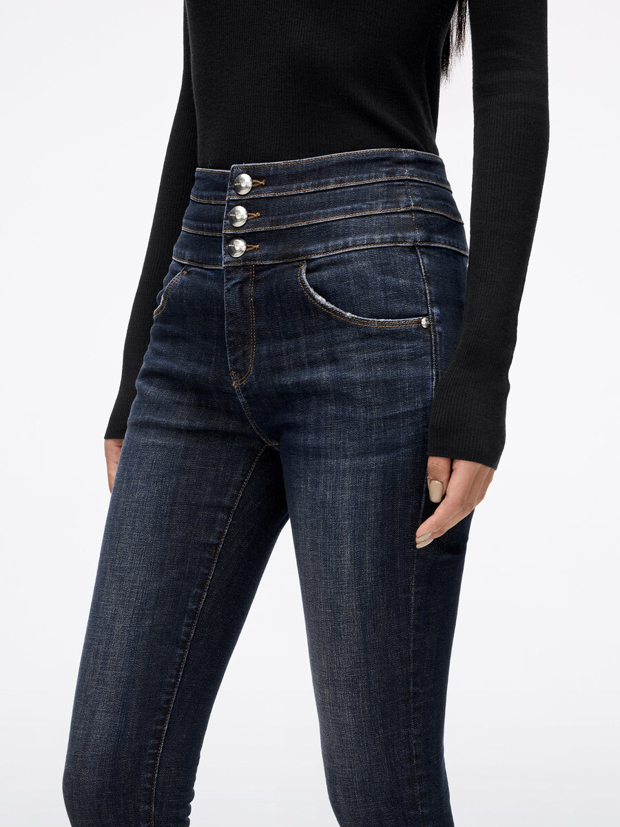 high waisted skinny jeans - blue attack