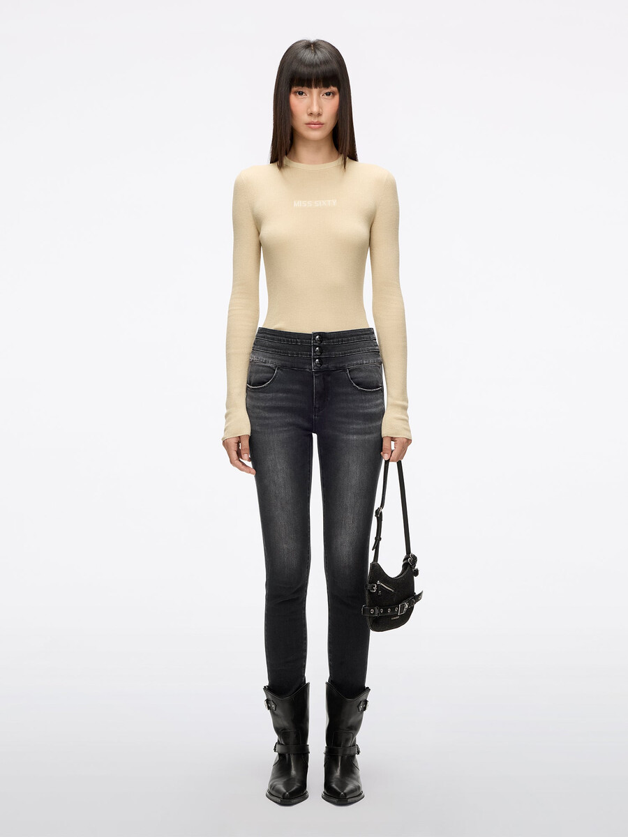 high waisted skinny jeans - blue attack