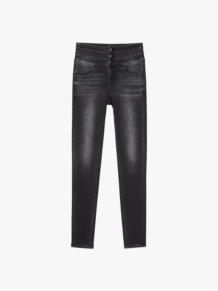 high waisted skinny jeans - blue attack