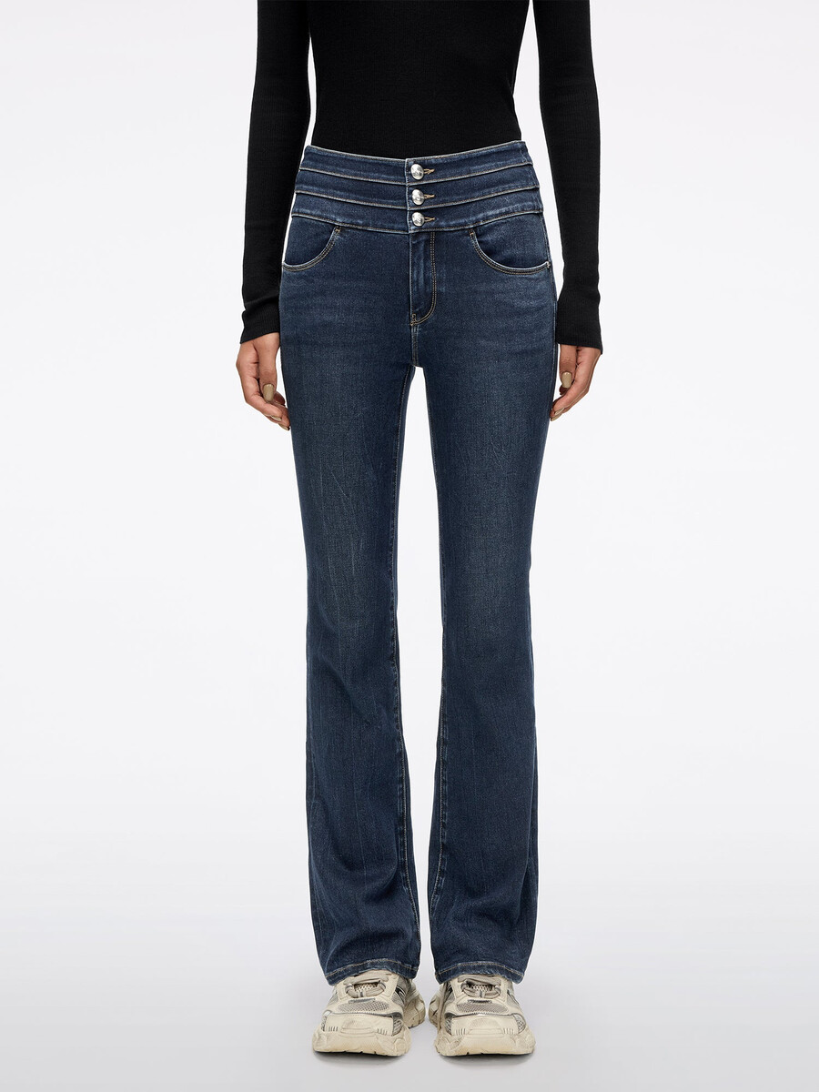 high waisted flare jeans - blue attack